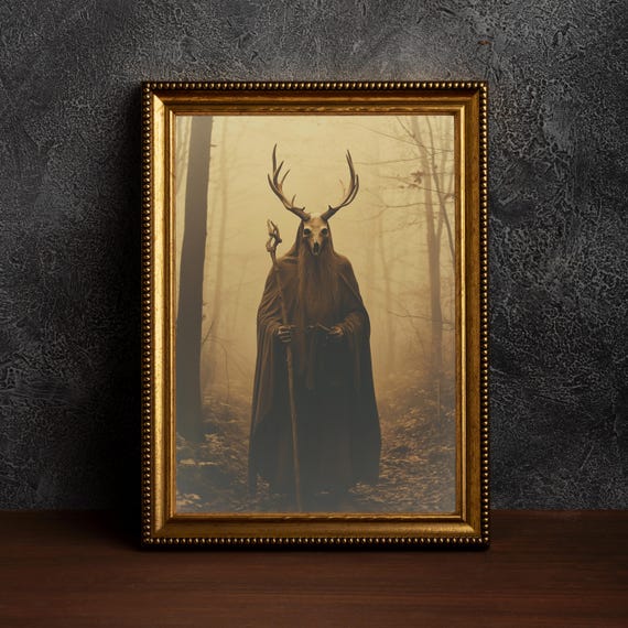 Druid In The Field Dark Academia Art Print