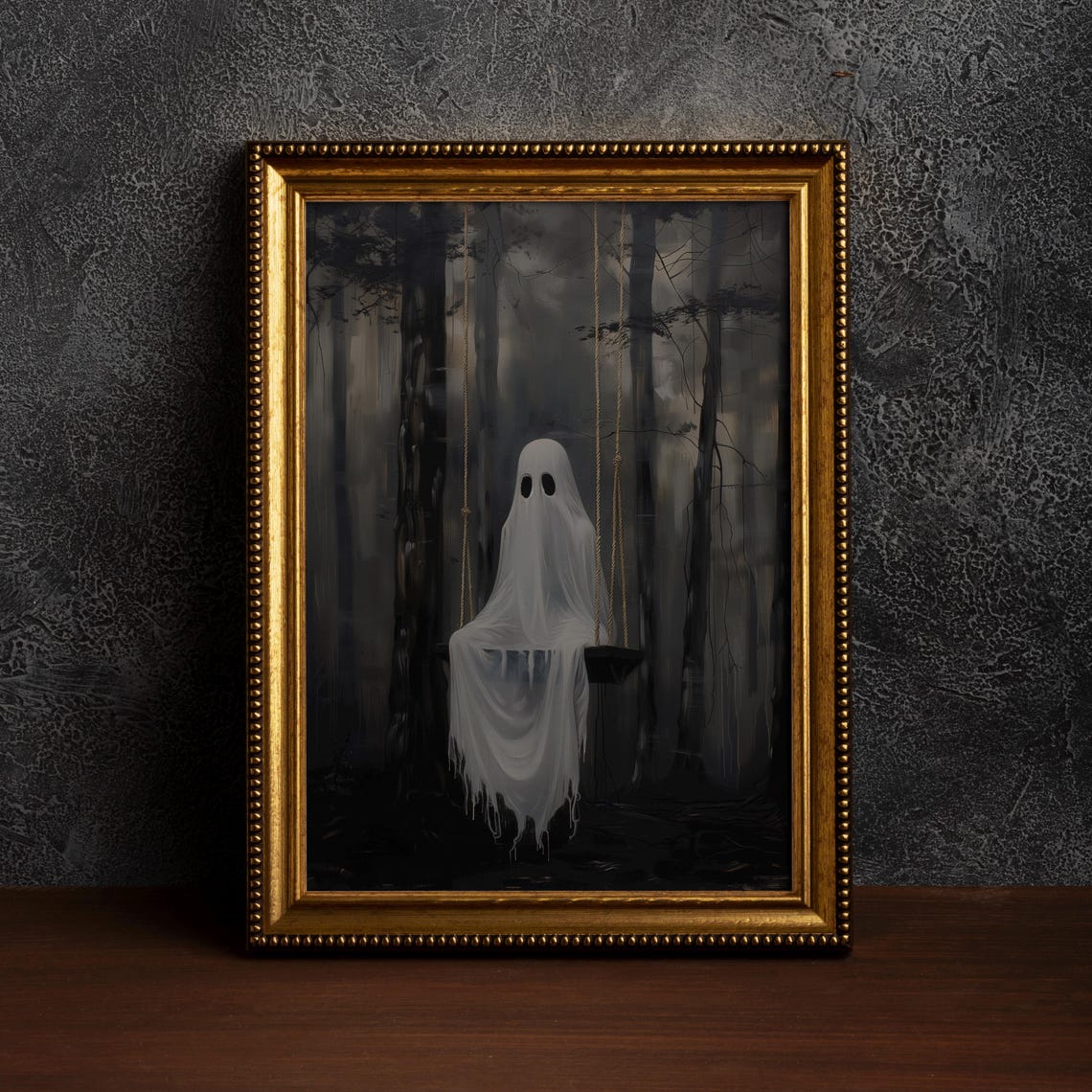 On The Swing Halloween Wall Artdark Academia Home Decorhalloween Indoor Decorfall Decorationspooky Artsingle Poster