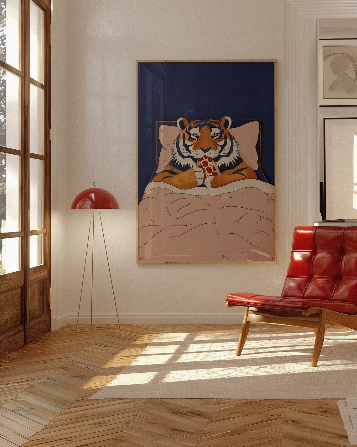 Tiger Poster, Retro Mid-Century Modern Art Print