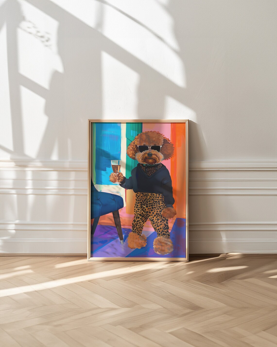 Poodle Art Print, Cute Kitsch Preppy Decor