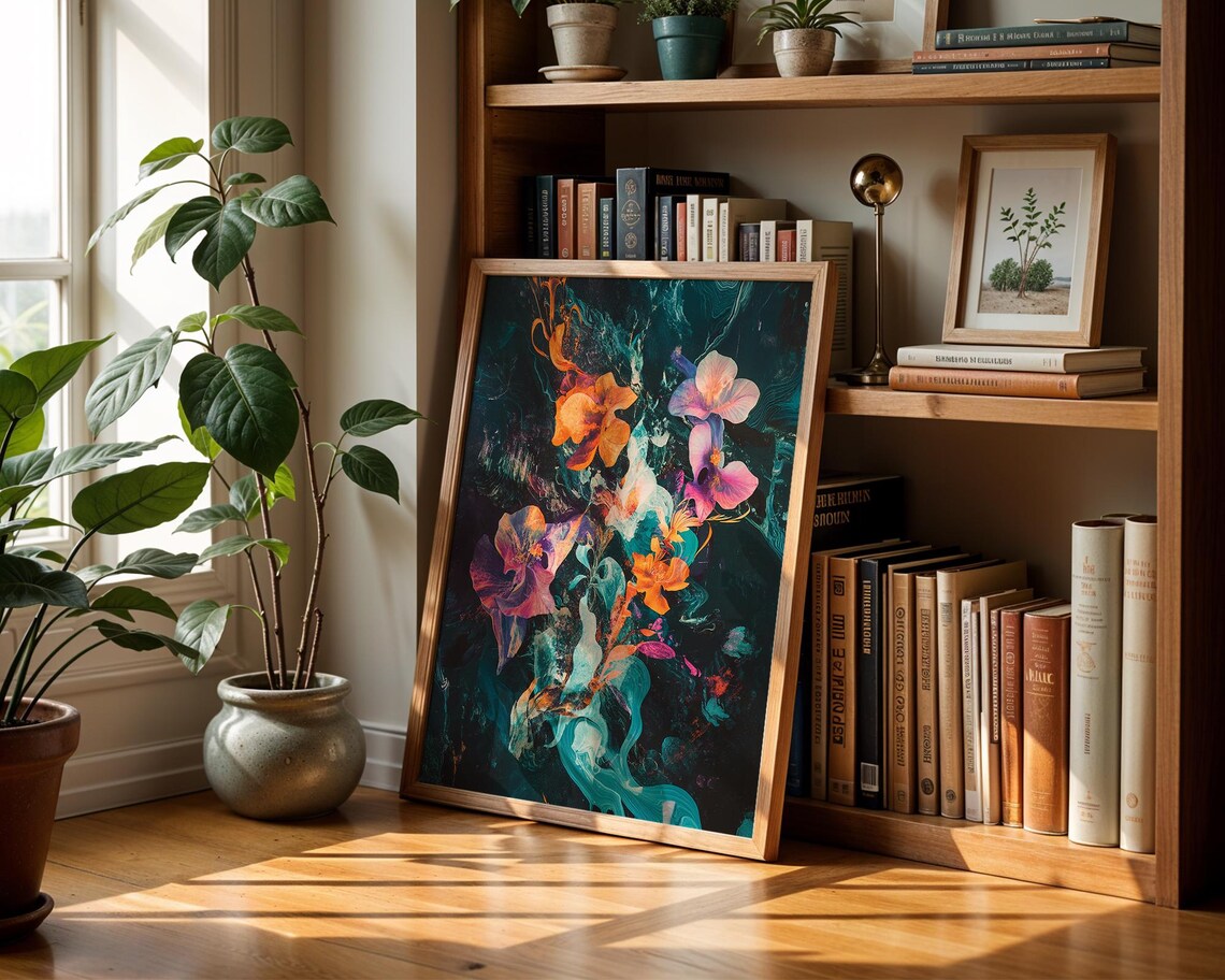 Mystic Bloom Dark Floral Fantasy Ethereal Watercolor Art Print - Image 3