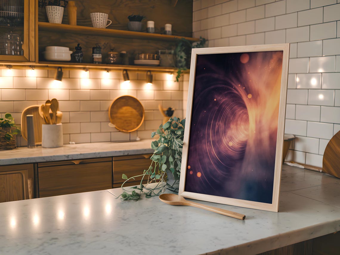 Cosmic Vortex Tunnel Abstract Celestial Swirl Futuristic Art Poster - Image 3