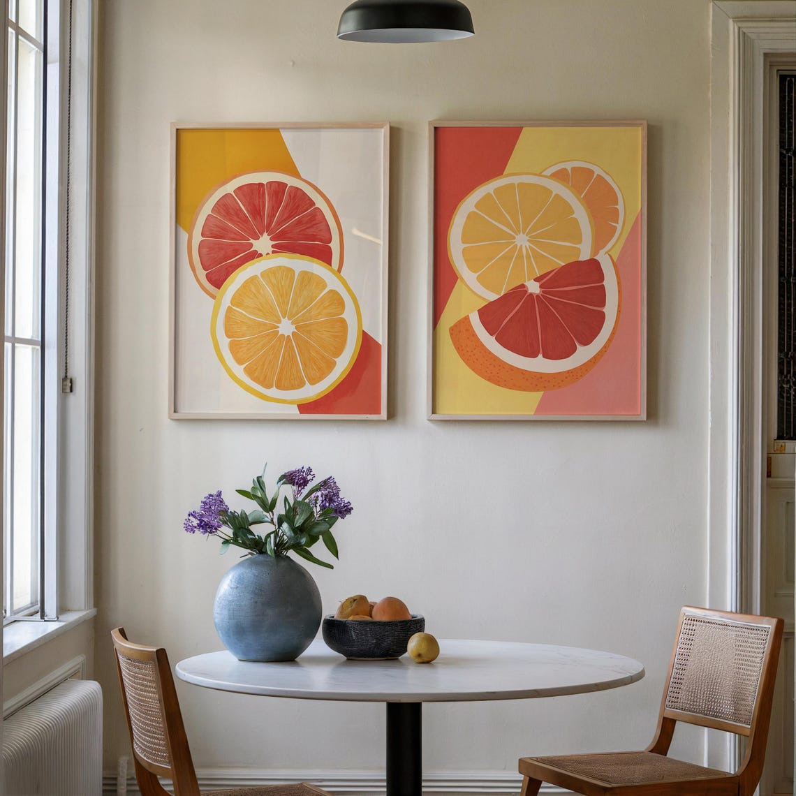 Citrus Fruit Art Set of Two Bright Modern Kitchen Decor Poster - Image 5
