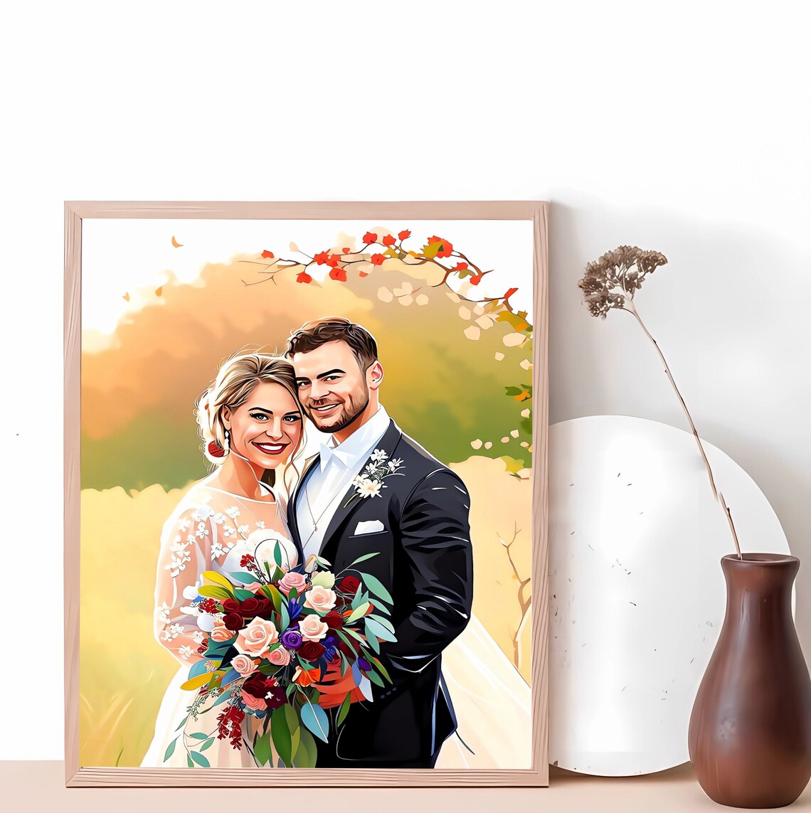 Custom Wedding Portrait, Bridal Illustration Keepsake - Image 3