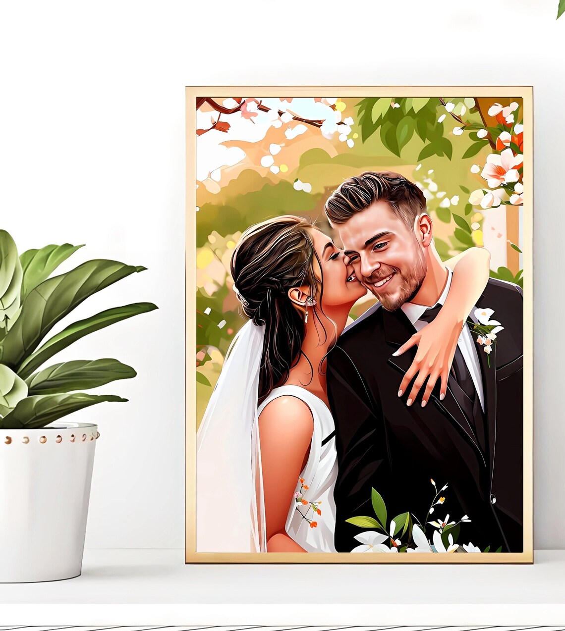 Custom Wedding Portrait, Bridal Illustration Keepsake - Image 2