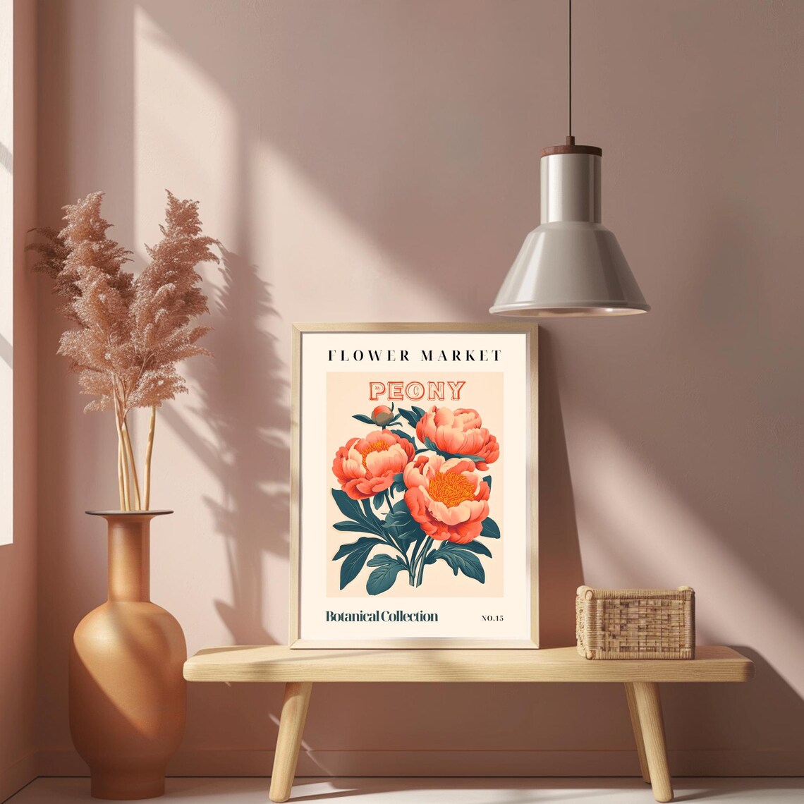 Flower Market Peony Print Boho Flower Wall Art Floral Print Pink Print Trendy Wall Art Bedroom Homedecor Living Room - Image 3