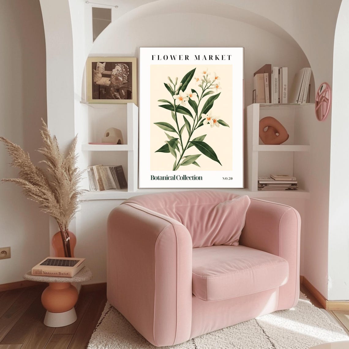 Flower Market White Blossom Botanical Collection No.20 Poster - Image 3