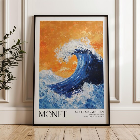 Claude Monet Musée Marmottan Orange Wave Crash Exhibition Poster