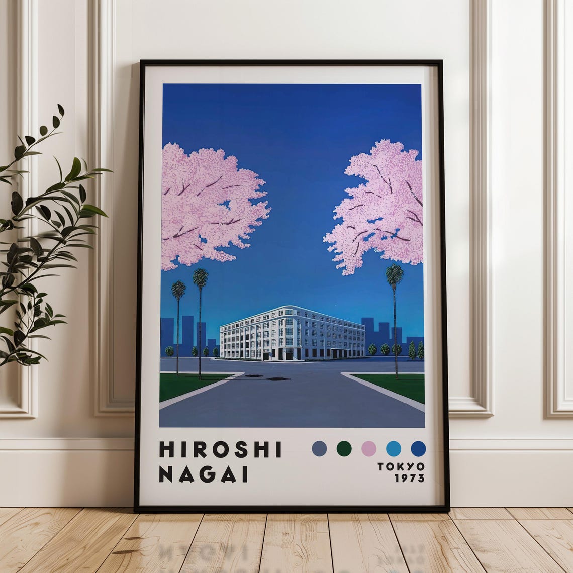 Hiroshi Nagai Cherry Blossom Plaza Modern Building Spring Poster