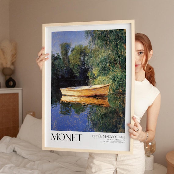 Claude Monet Yellow Rowing Boat River Marmottan Exhibition Poster