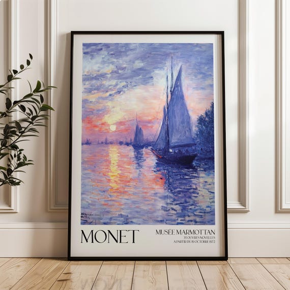 Monet Print Exhibition Claude Poster Floral Decor Vintage Art