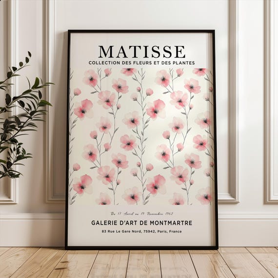 Henri Matisse Art Print Flower Poster Market Pink Plant Botanical