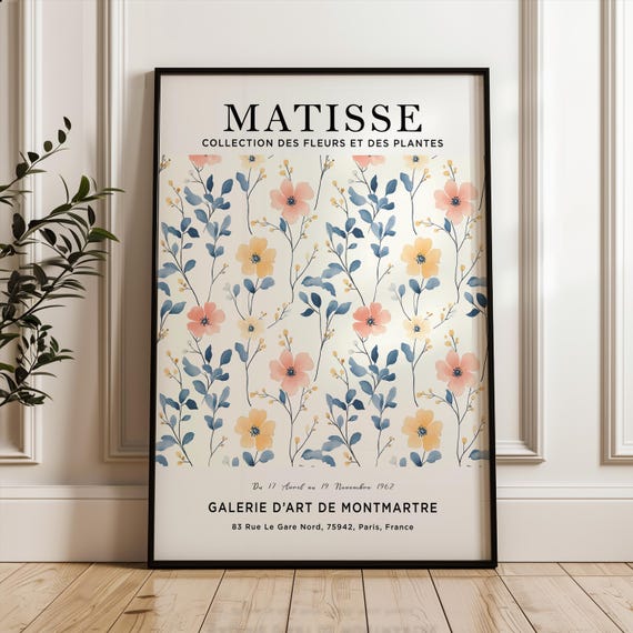 Henri Matisse Art Print Flower Poster Pastel Color Market Plant Botanical