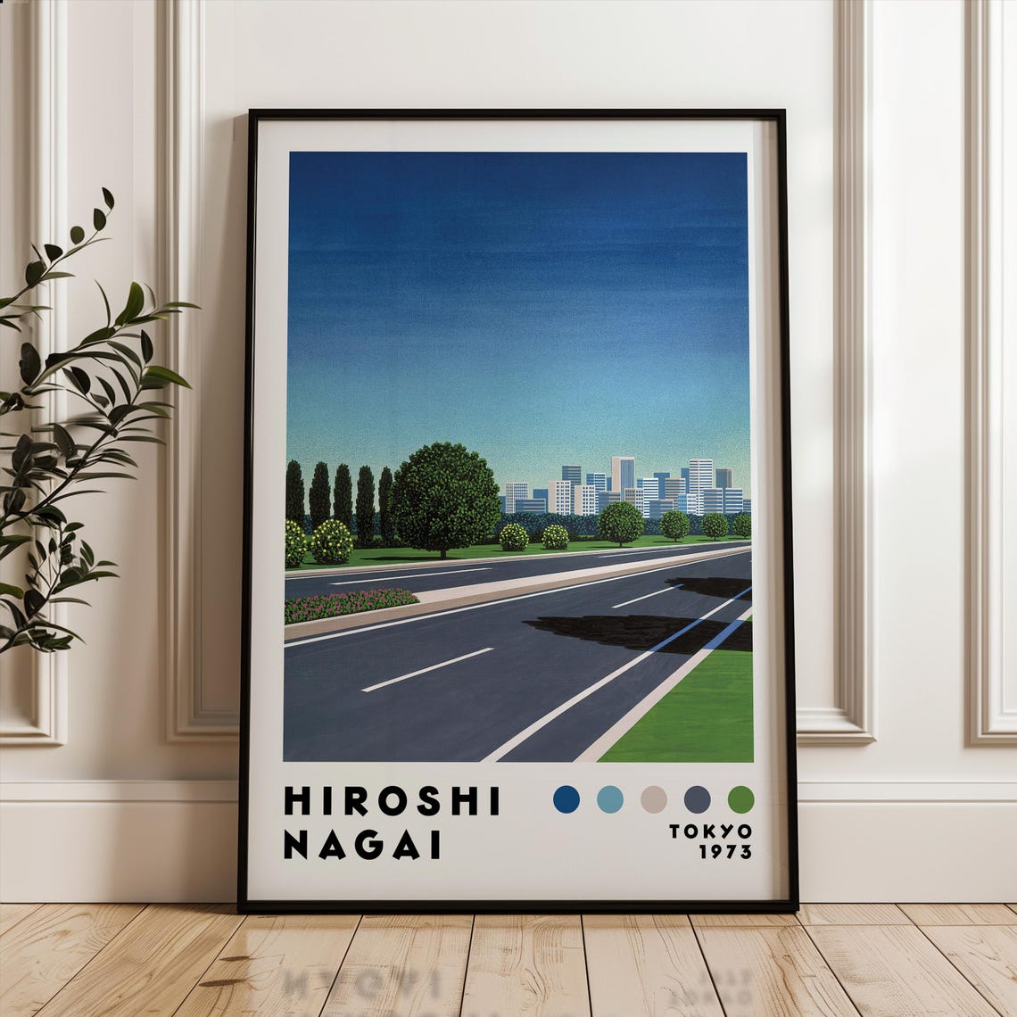 Hiroshi Nagai Tokyo 1975 Poster Blue City Skyline Retro Decor