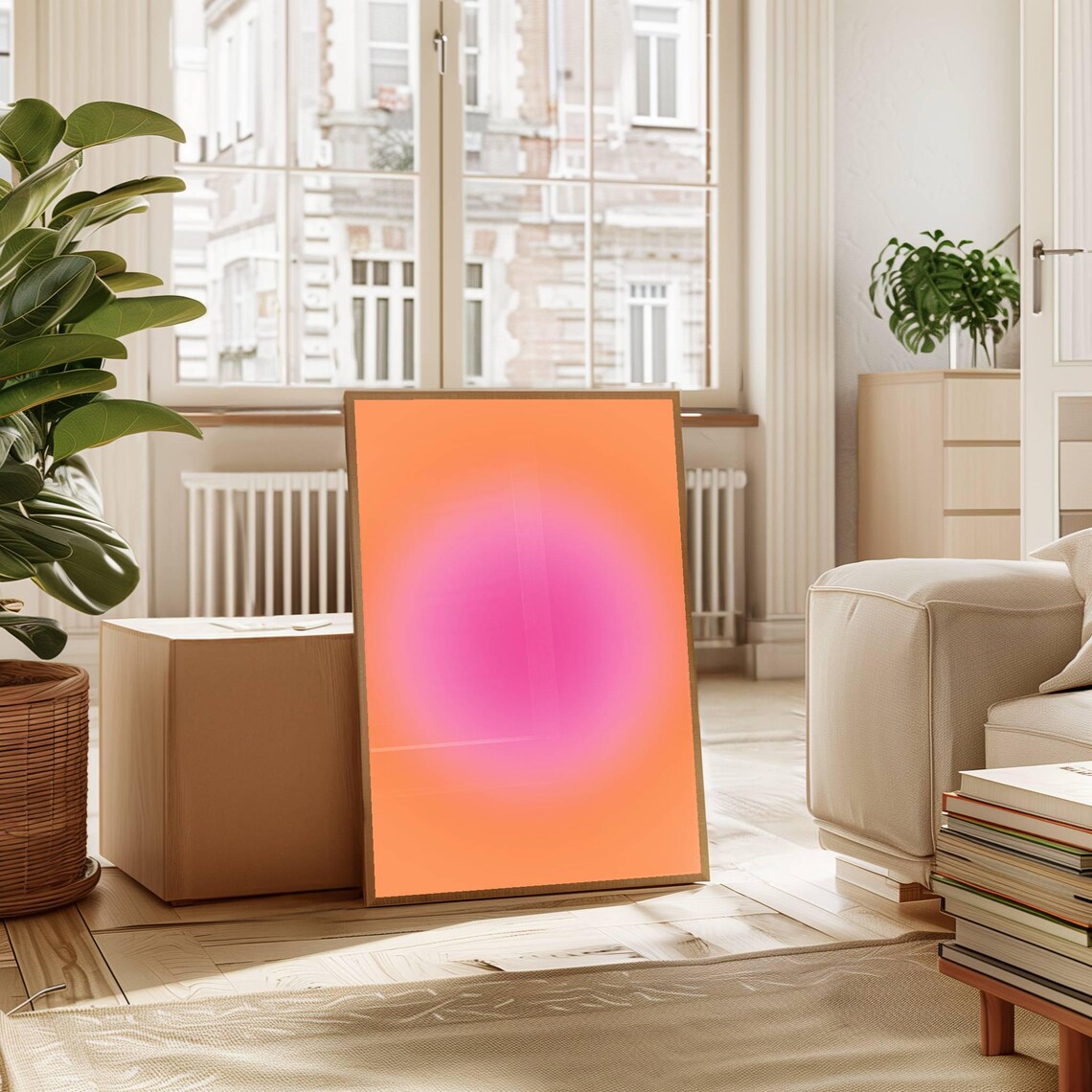 Aura Print No. 1, Pink and Orange Trendy Art Print - Image 3