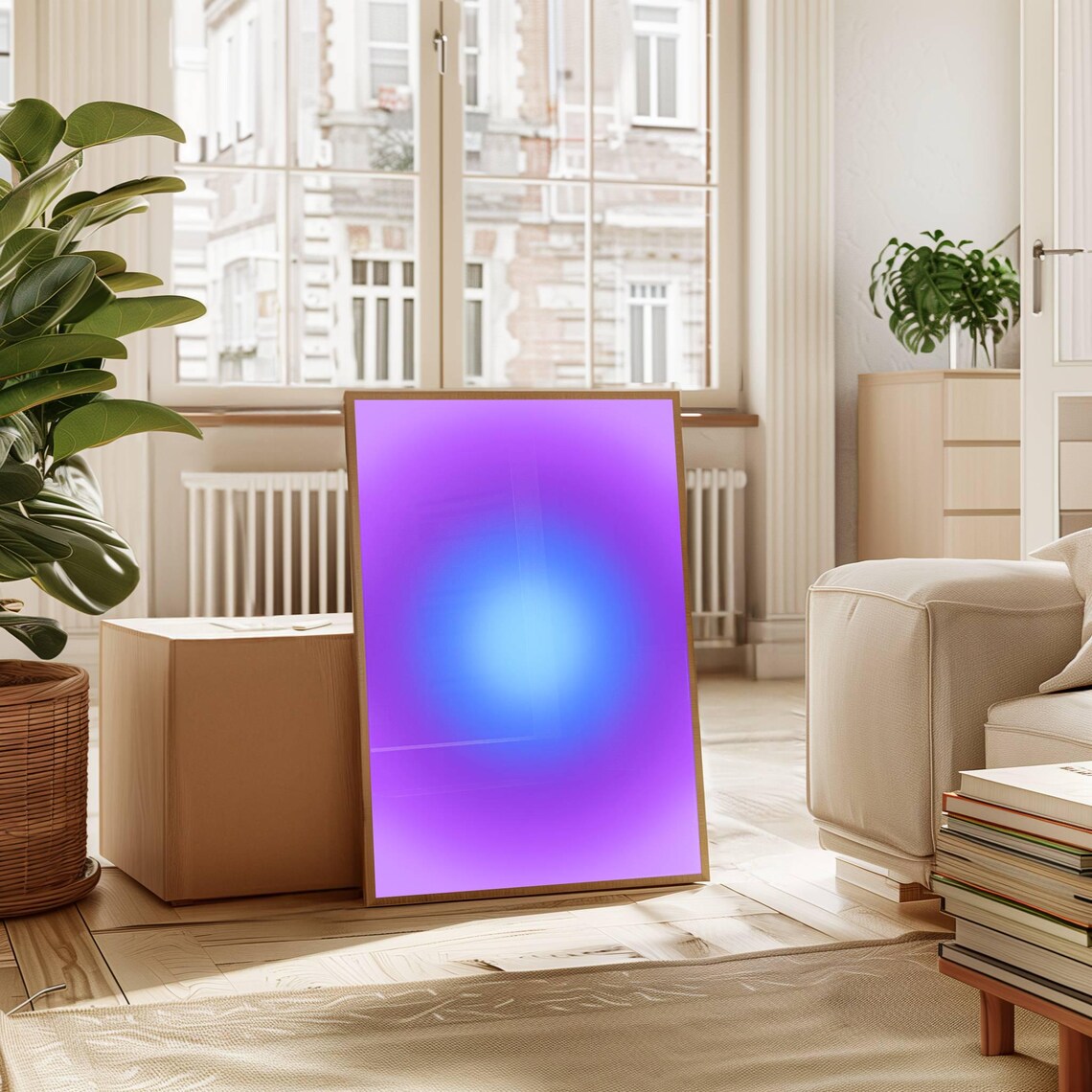 Aura Print No. 6, Purple and Blue Abstract Poster - Image 3
