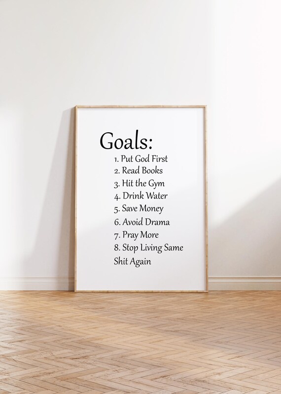 Goals Put God First Motivational Poster Print