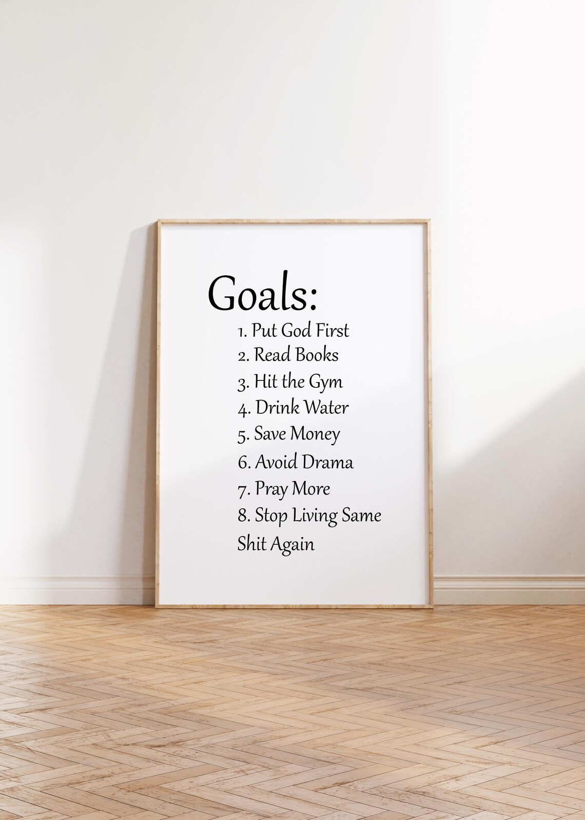 Goals Put God First Motivational Poster Print