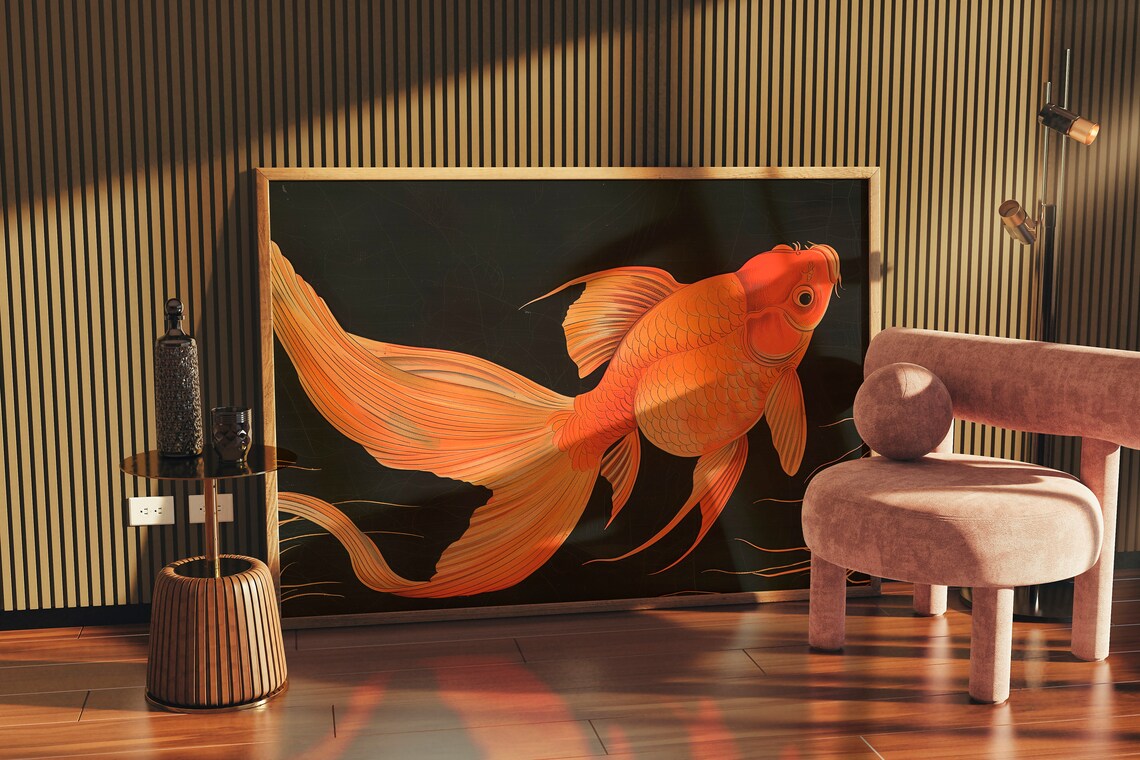 Goldfish Poster, Dark Academia Illustration - Image 2