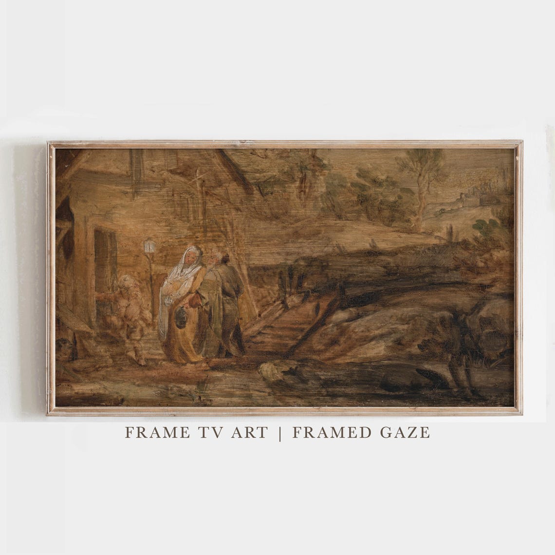 Vintage Nativity Scene Old Master Style Christmas Religious Wall Art