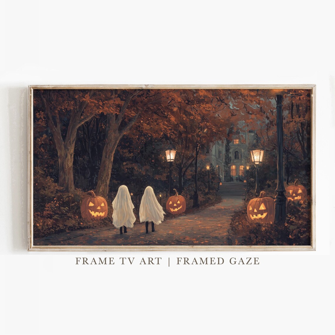 Ghost Costumes Halloween Autumn Art Print
