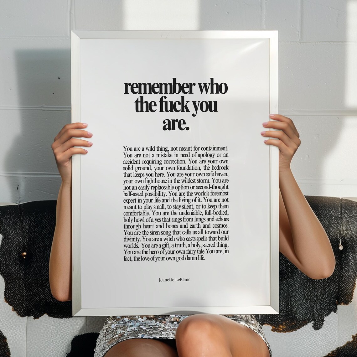 Daily Affirmations Wall Art Print for Empowered Women