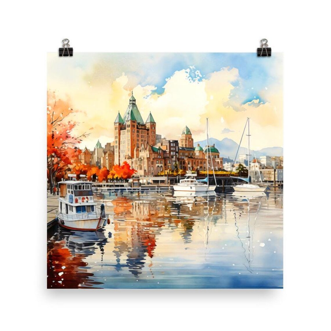 Vancouver Cityscape Art Print, Canada Wall Art - Image 5