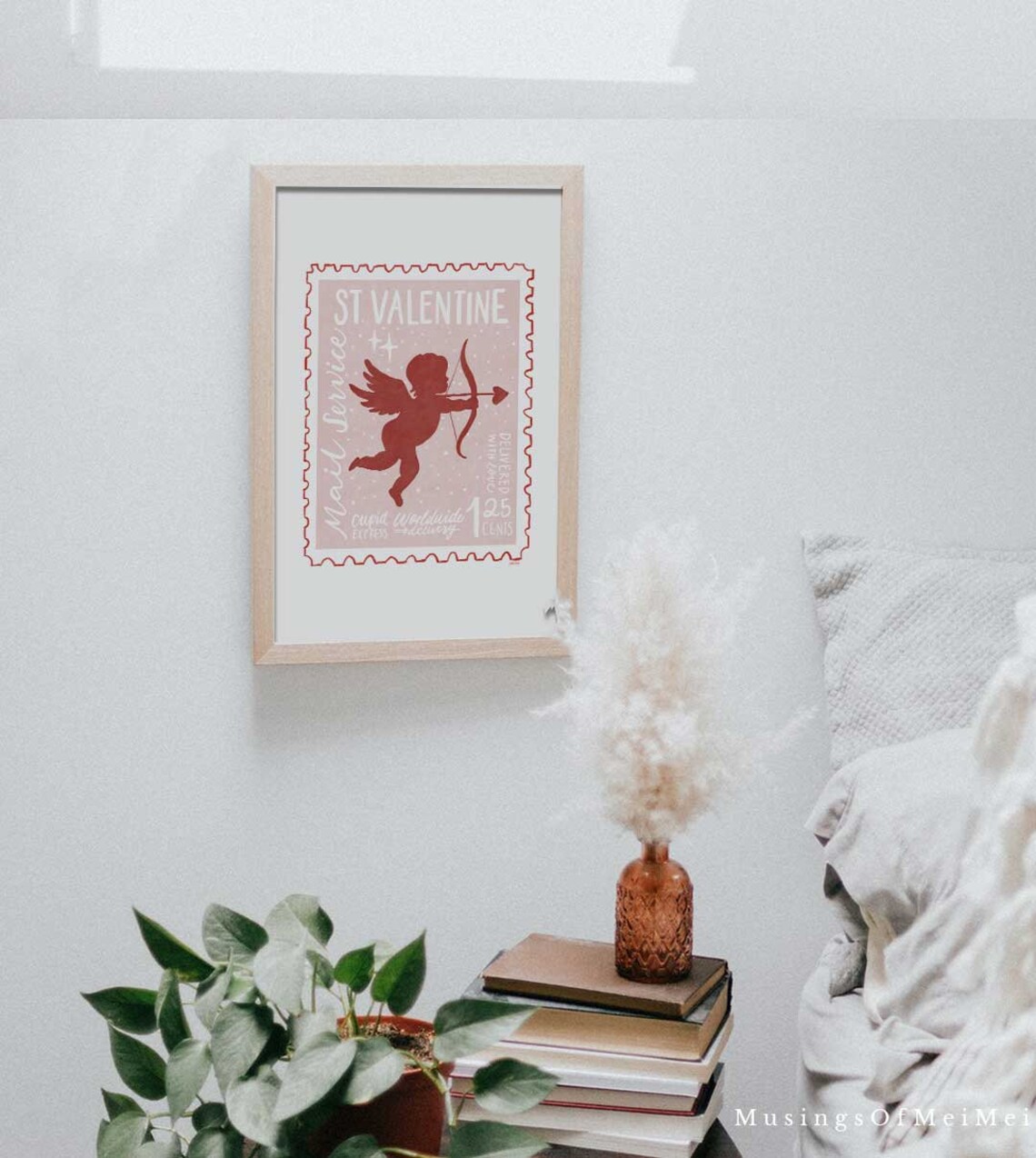 Cupid Valentine Day Art Print, Pink Wall Art - Image 4