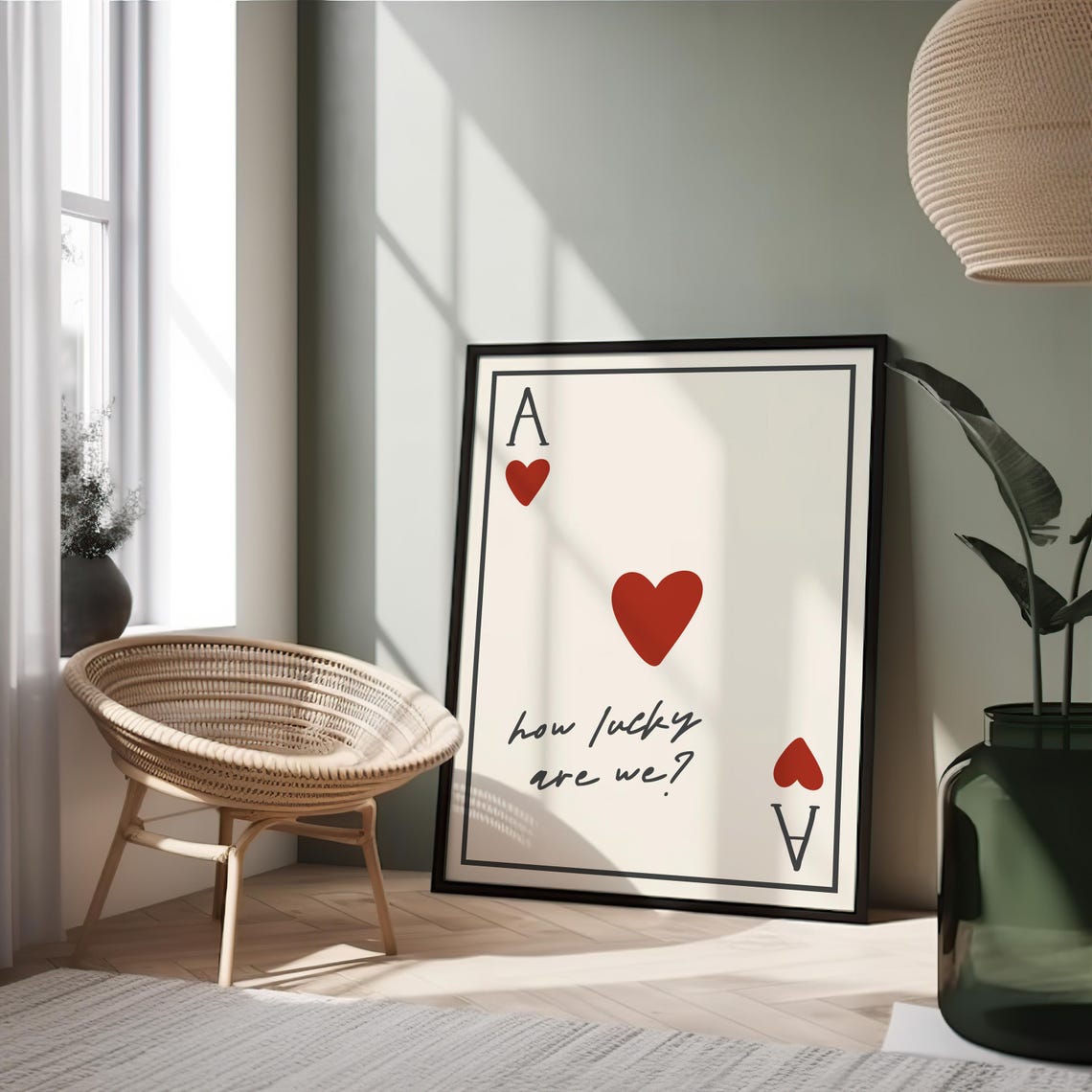 Personalized Ace Playing Card Typography Art Print