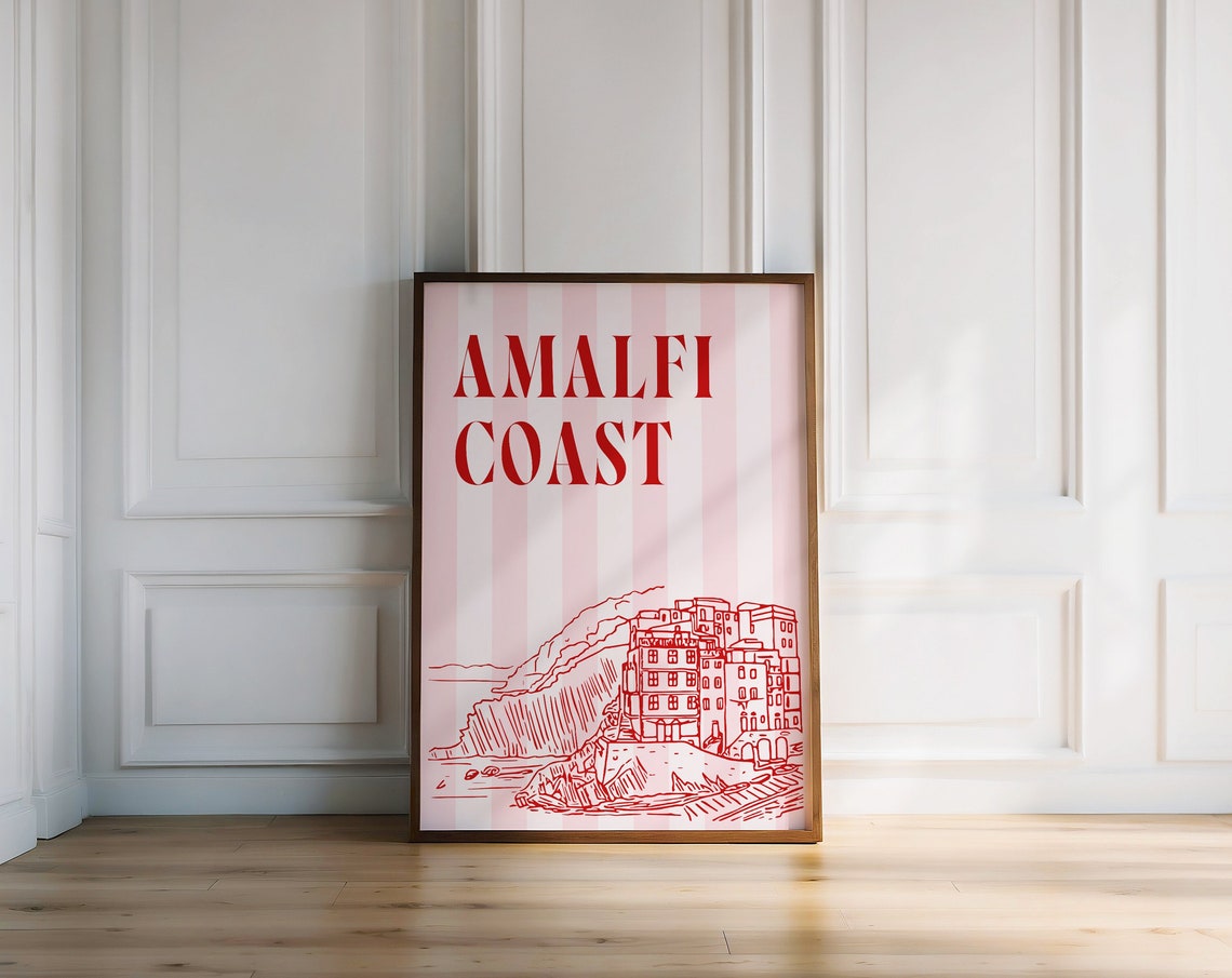 Amalfi Coast Print Italian Quote Print Italy Print Trendy Quote Poster Italy Wall Art Italian Summer Wall Art Wall Art