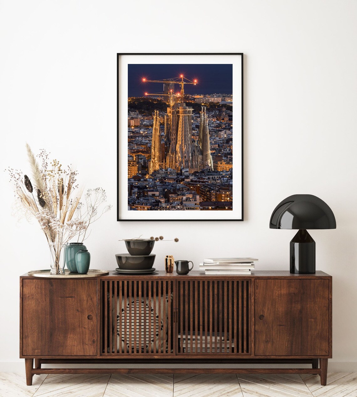 Barcelona Sagrada Familia Night Travel Poster