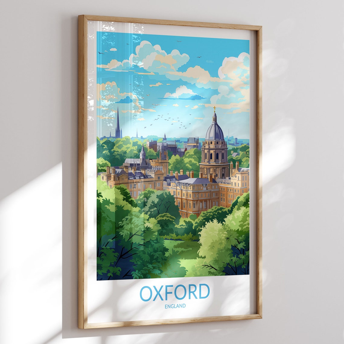 Oxford Print No 2 Oxford Poster Oxford Wall Art Oxford Art Print Oxford Artwork Oxford Travel Gift United Kingdom England