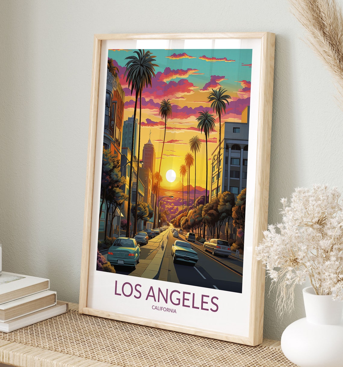 Los Angeles Print No 2 Los Angeles Poster Los Angeles Wall Art Los Angeles Art Print Home Decor Los Angeles Travel Gift California