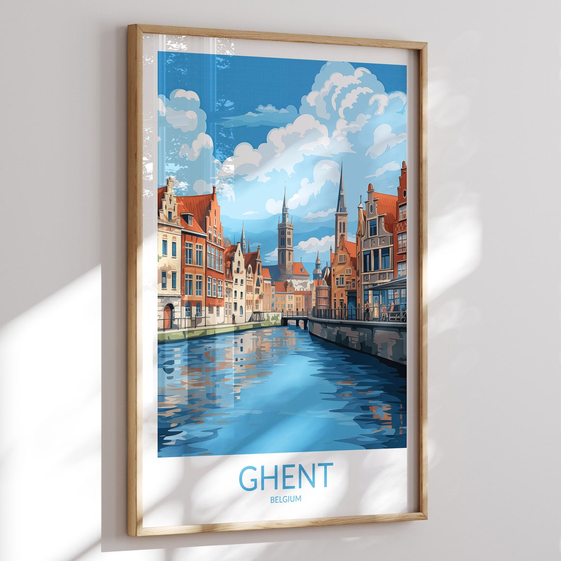 Ghent Print No 4 Ghent Poster Ghent Wall Art Ghent Art Print Ghent Artwork Ghent Travel Gift Belgium Print Belgium Poster Wall Decor
