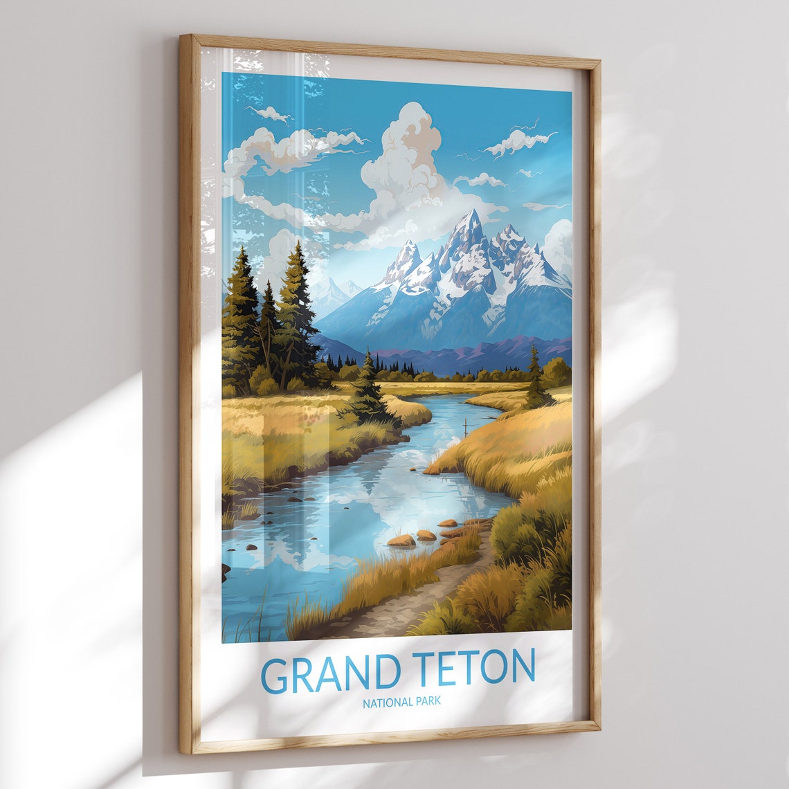Grand Teton Print No 3 National Park Grand Teton Poster Grand Teton Wall Art Grand Teton Art Print Grand Teton Artwork Home Decor