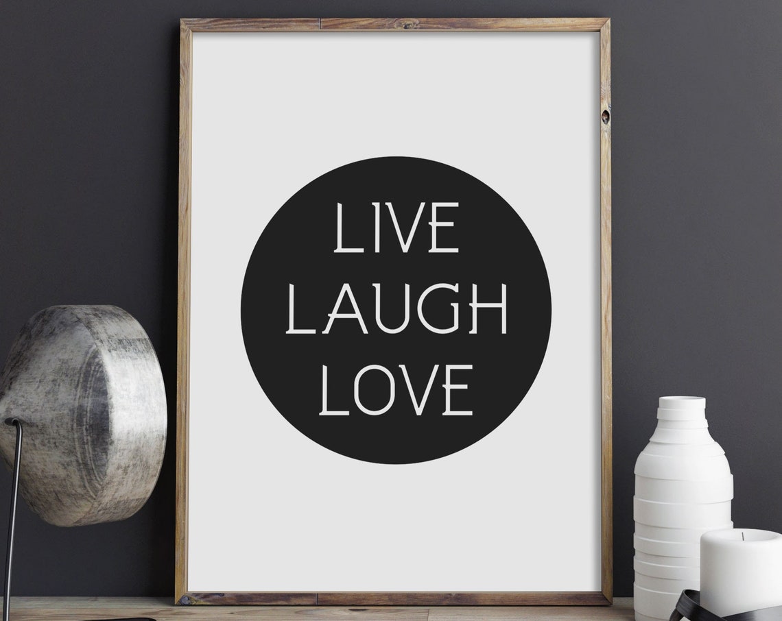 Live Laugh Love Classic Warm Home Decor Circle Design Poster