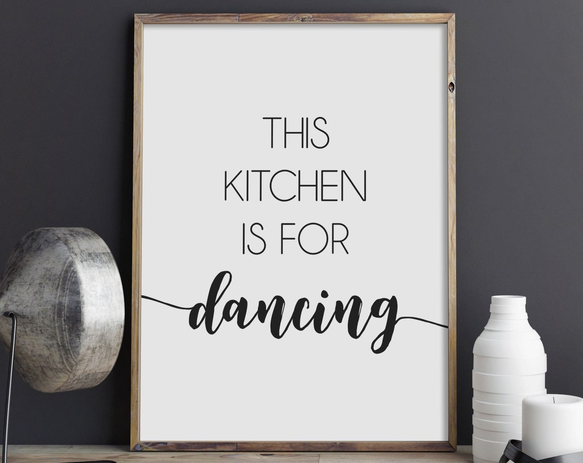 This Kitchen Is For Joyful Dancing Script Kitchen Quote Wall Art