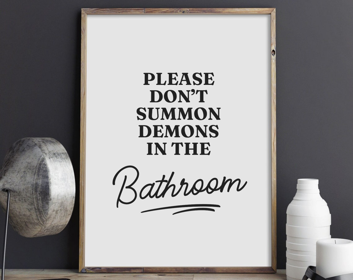 Please Do Not Summon Demons In The Bathroom Funny Halloween Poster