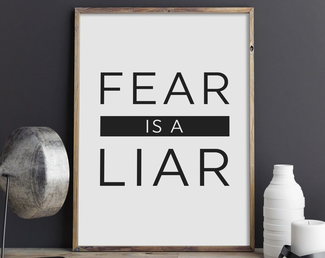 Fear Is A Liar Bold Anti Anxiety Mental Health Quote Decor Poster