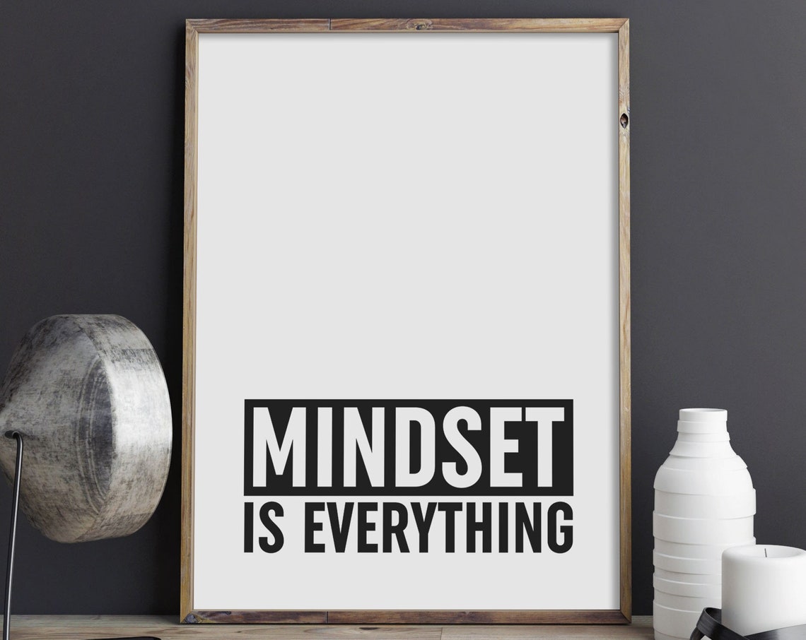 Mindset Is Everything Bold Office Block Typography Motivation Poster
