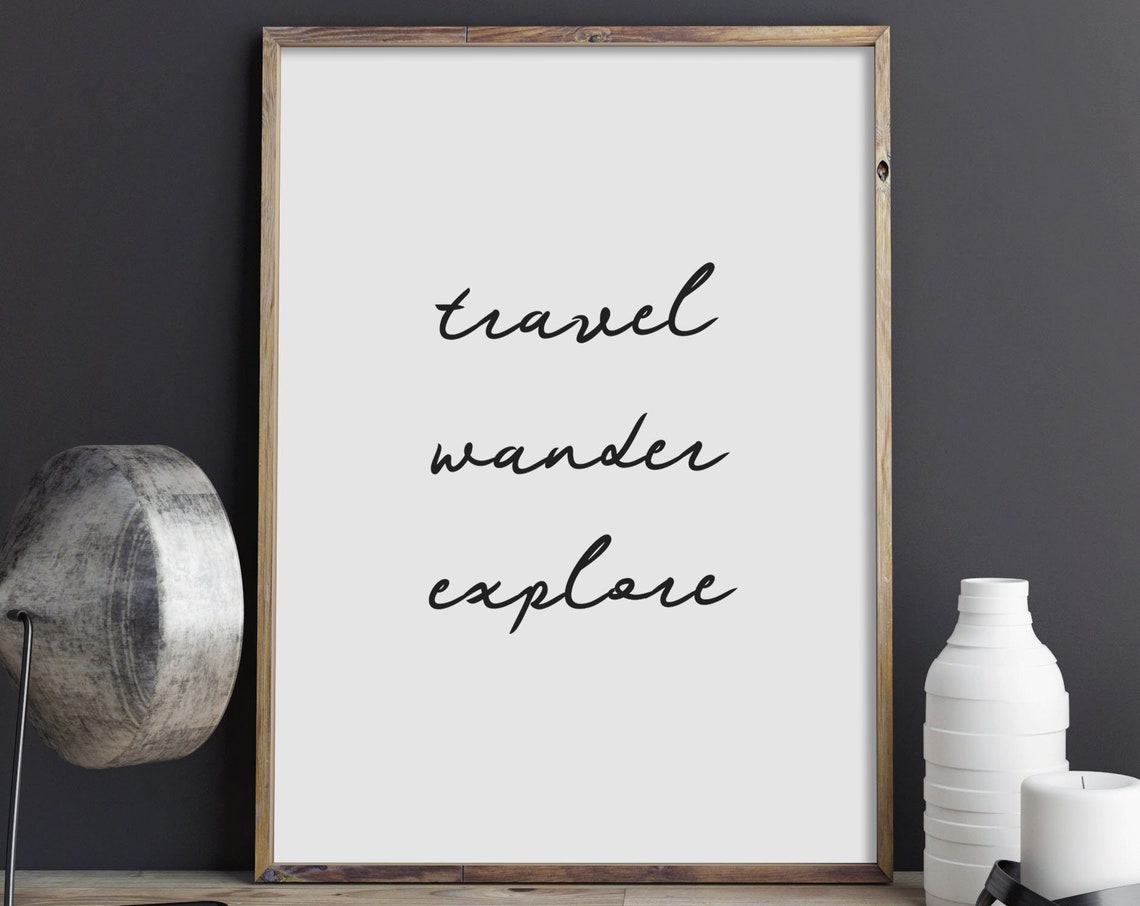 Travel Wander Explore Adventure Script Wanderlust Typography Poster