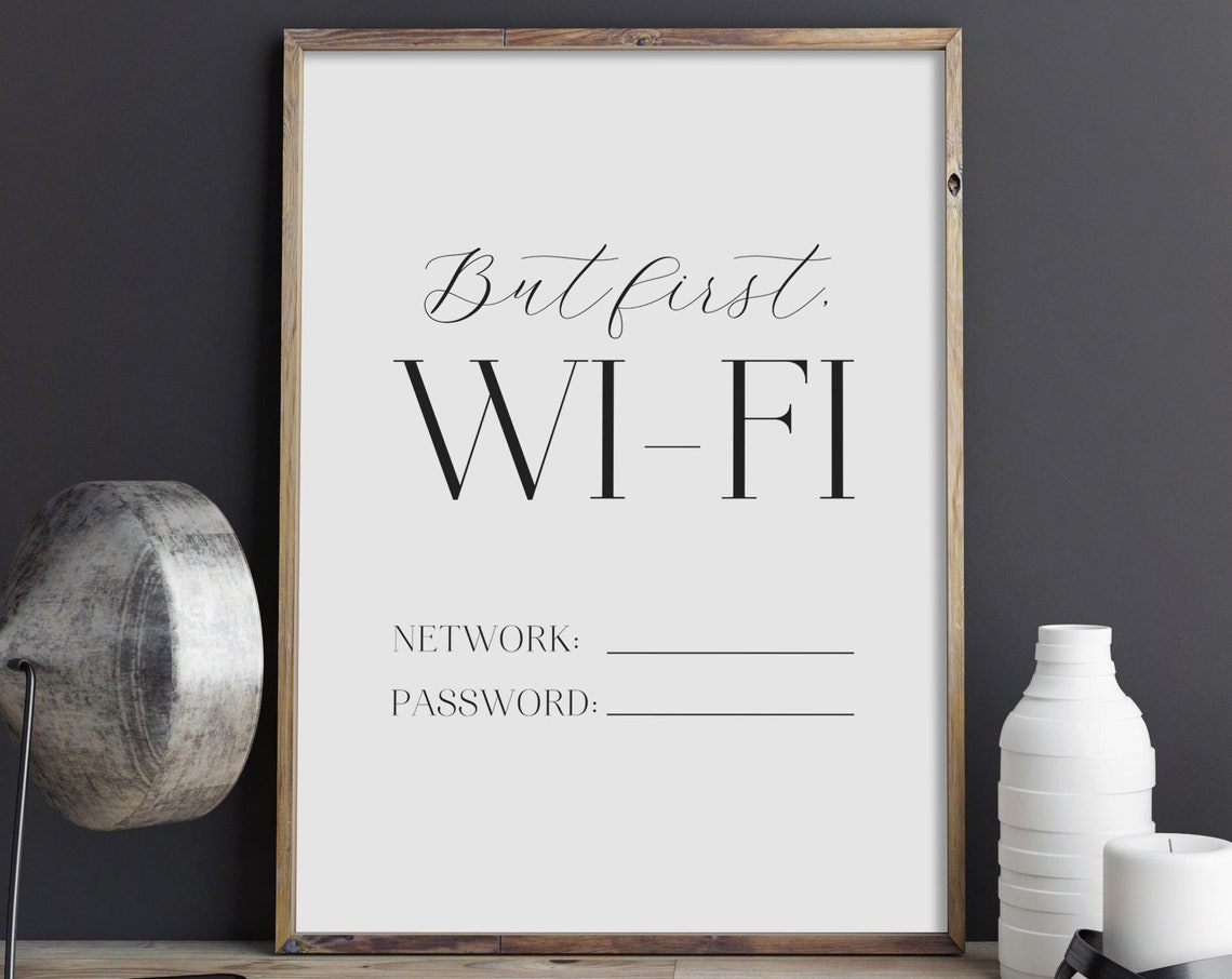 But First Wi Fi Fill In Password Guest Room Sign Decor Poster