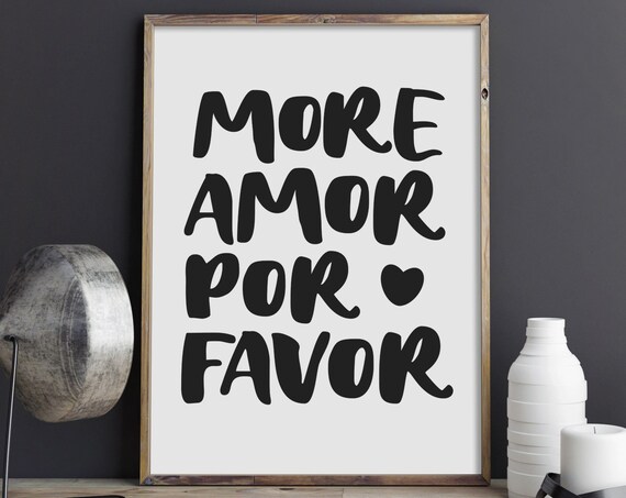 More Amor Por Favor Print Spanish Love Sign Modern Bedroom Poster Trendy Typography Sign Preppy Apartment Decor Instant