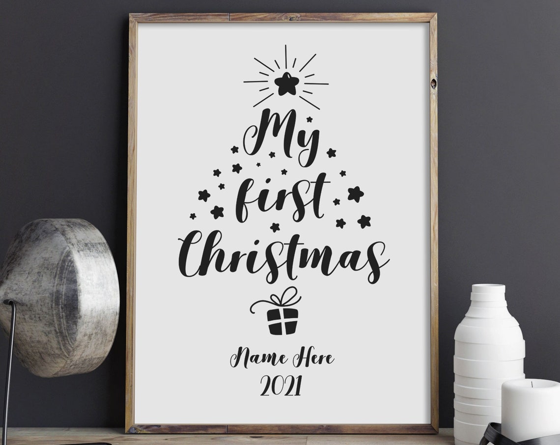 Personalized My First Christmas Baby Name Keepsake Quote Poster - Image 4