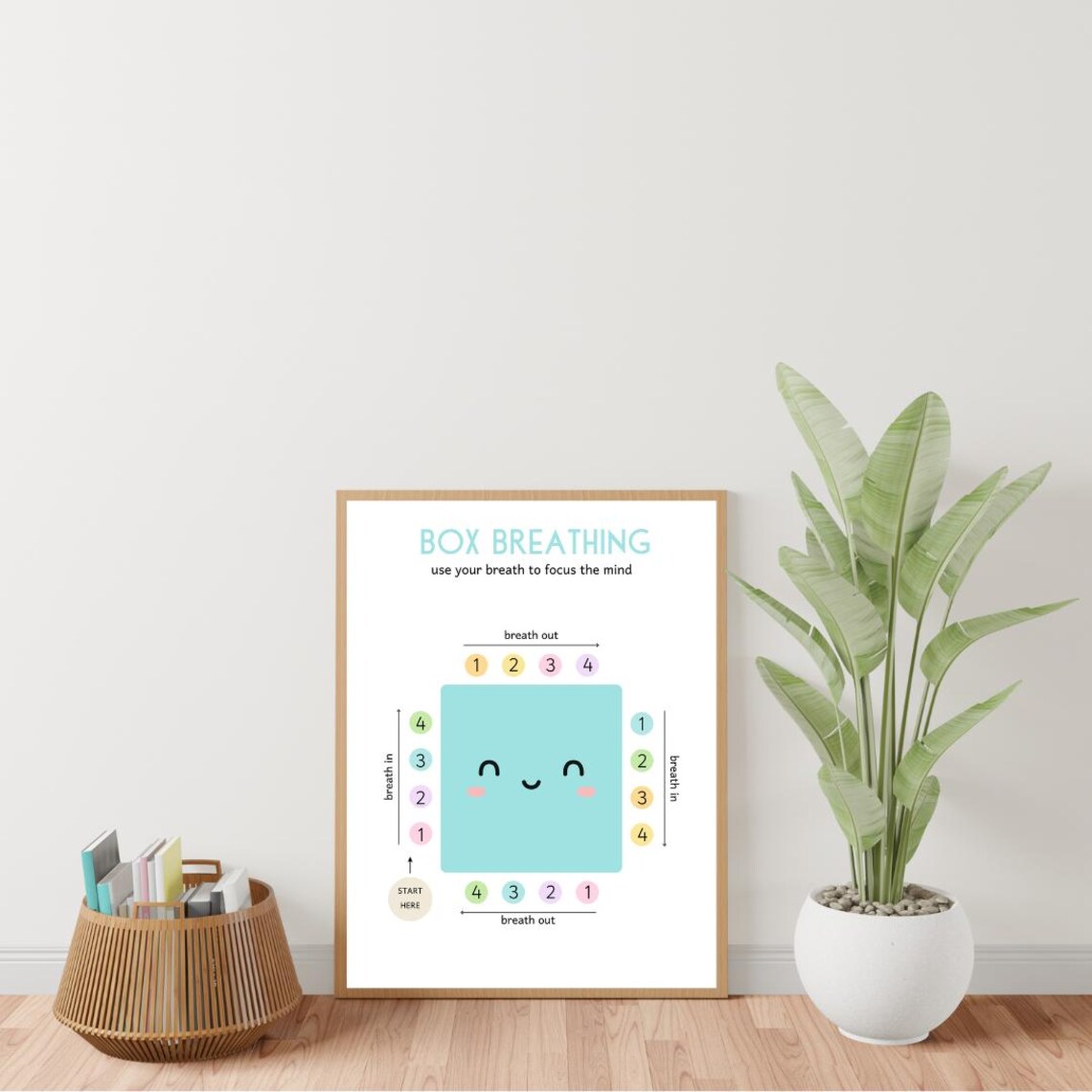 Box Breathing Poster, Calm Corner Therapy Office Decor - Image 4