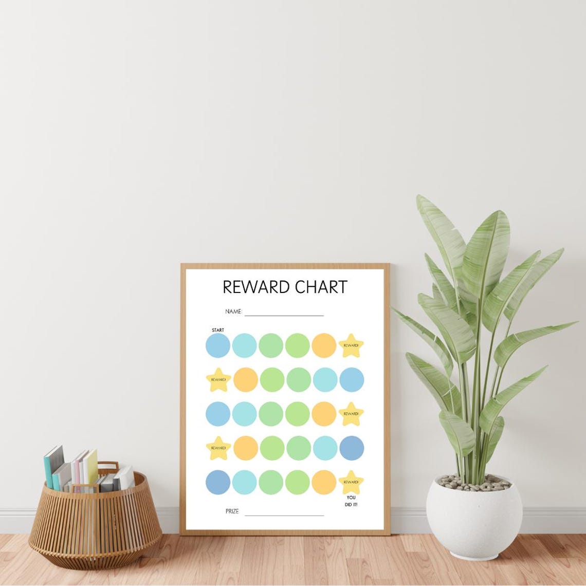 Kids Reward Chart Ocean Pastel Star Milestone Tracker Chore Poster - Image 3
