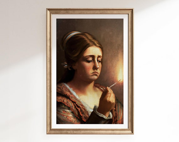 Woman Painting Bathroom Humor Art Print
