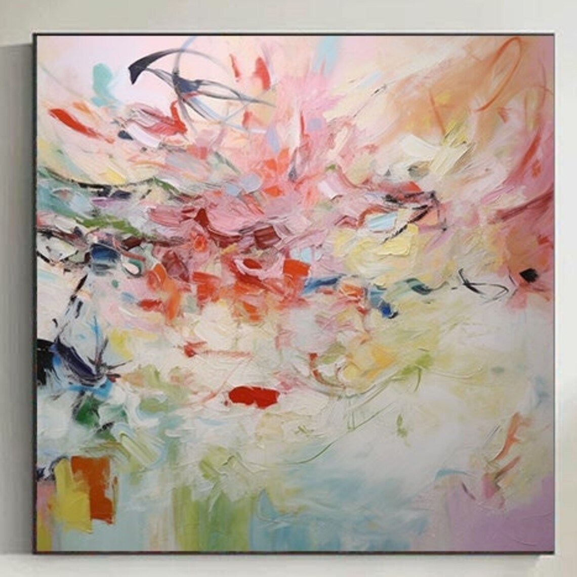 Light Airy Pastel Abstract With Soft Color Swirls And Lines Poster