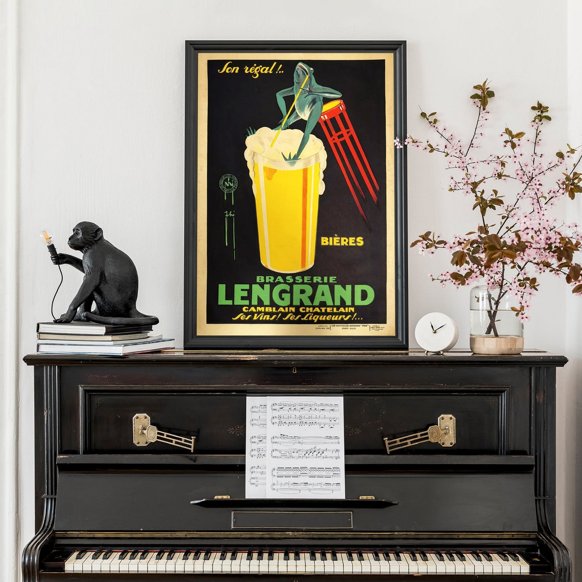 Vintage French Beer Art Print Advertising Art Print Art Nouveau French Poster French Bires Poster - Image 2