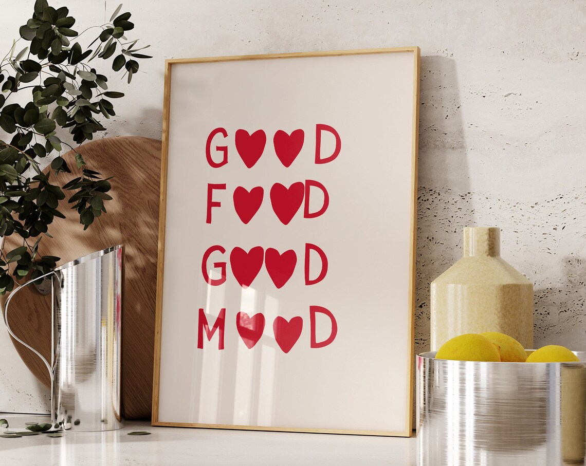 Minimalist Heart Kitchen Quote Art Print